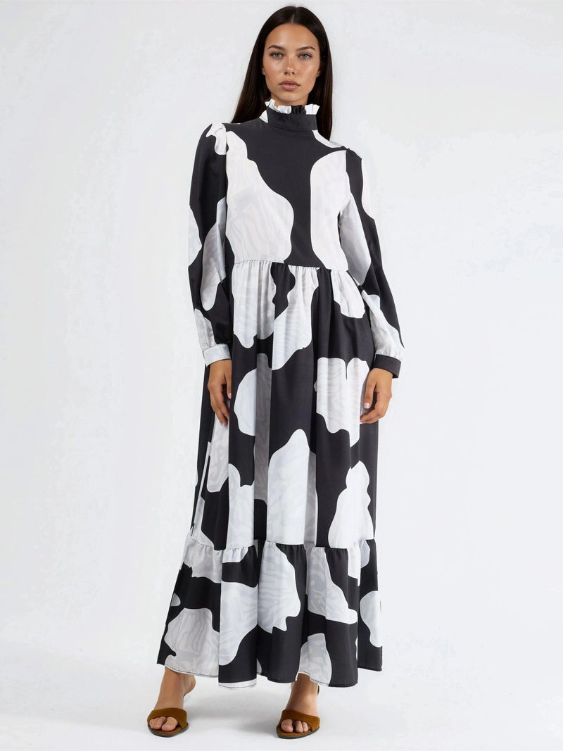 Jennyfer Maxi Dress with Tie Detail and Half Turtleneck - Image 5