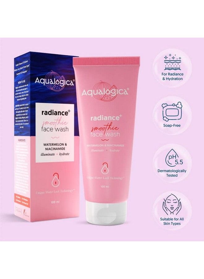 Aqualogica - Radiance+ Smoothie Face Wash With Watermelon & Niacinamide ; Facial Cleanser ; Gently Cleanses Refreshes & Makes Skin Radiant ; 100 Ml - Image 1