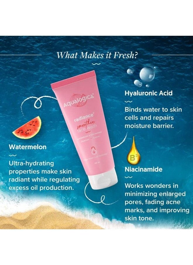 Aqualogica - Radiance+ Smoothie Face Wash With Watermelon & Niacinamide ; Facial Cleanser ; Gently Cleanses Refreshes & Makes Skin Radiant ; 100 Ml - Image 1