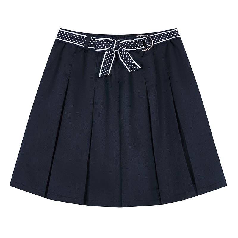 Girls' Khaki Skirt Children'S Skirt For Middle And Big Children And Primary School Students Skirt British College Style School Uniform Fold Skirt - Image 1