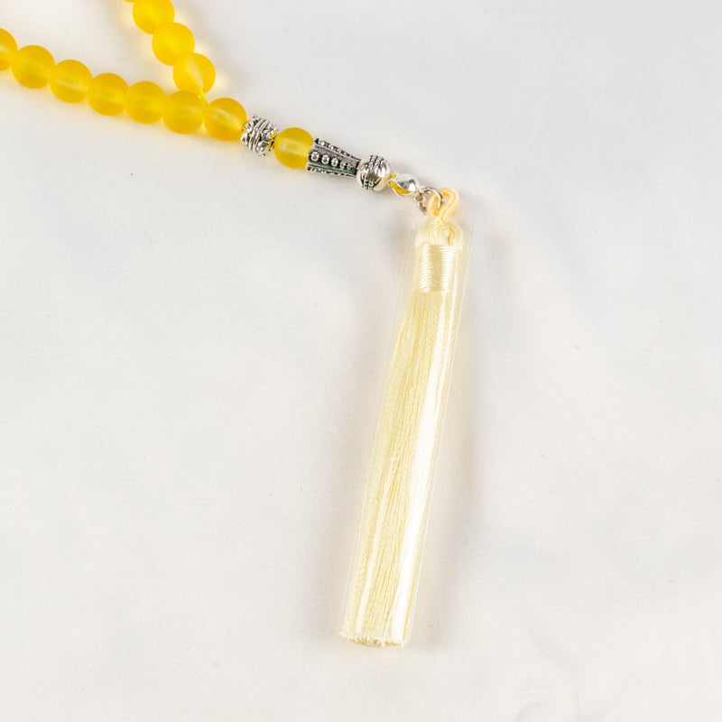 سبحة من حجر الأوبال الأصفر  الخلاب من 33 حبة - Image 4