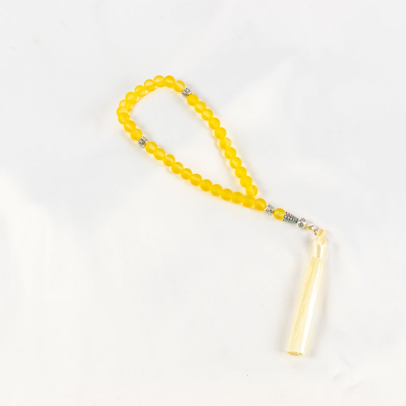 سبحة من حجر الأوبال الأصفر  الخلاب من 33 حبة - Image 1