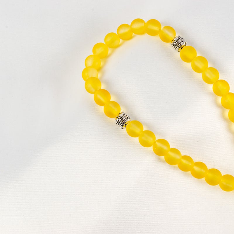 سبحة من حجر الأوبال الأصفر  الخلاب من 33 حبة - Image 2