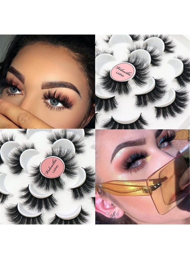 Veleasha Eyelashes Fluffy Lashes Pack 7 Multiple Pairs Thick Volume Mink Eyelashes Faux Full Eye Lashes for Dramatic Makeup (Fluffy) - Image 2