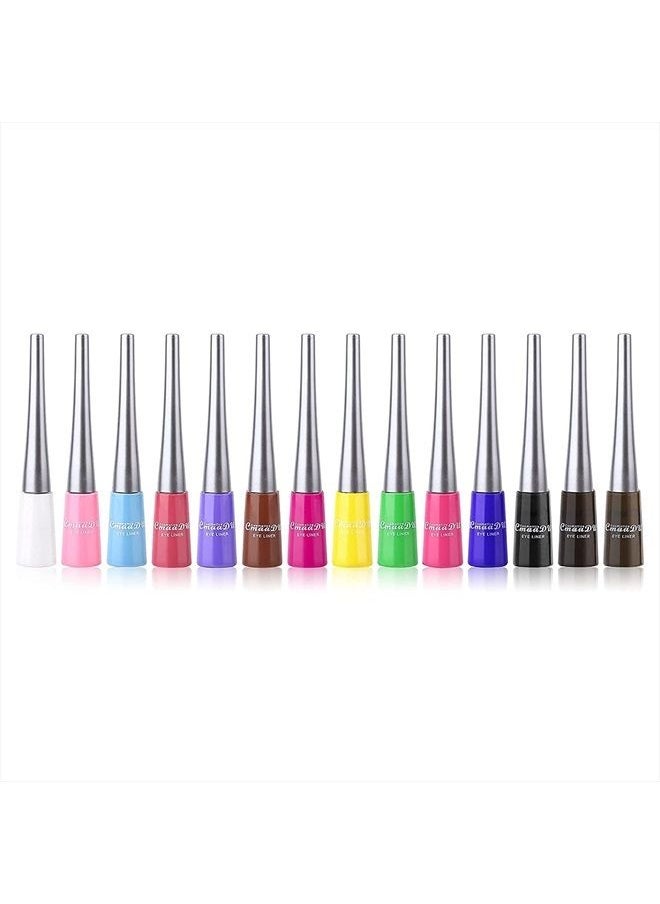 CHARMCODE 14 Colored Eyeliners - Liquid Color Eyeliner Highly Pigmented - White Eyeliner - Liquid Liner Coloful Set - Vivid Matte Eye Makeup  - Image 1