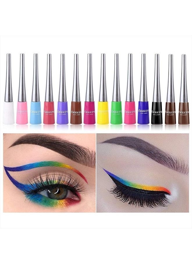 CHARMCODE 14 Colored Eyeliners - Liquid Color Eyeliner Highly Pigmented - White Eyeliner - Liquid Liner Coloful Set - Vivid Matte Eye Makeup  - Image 2