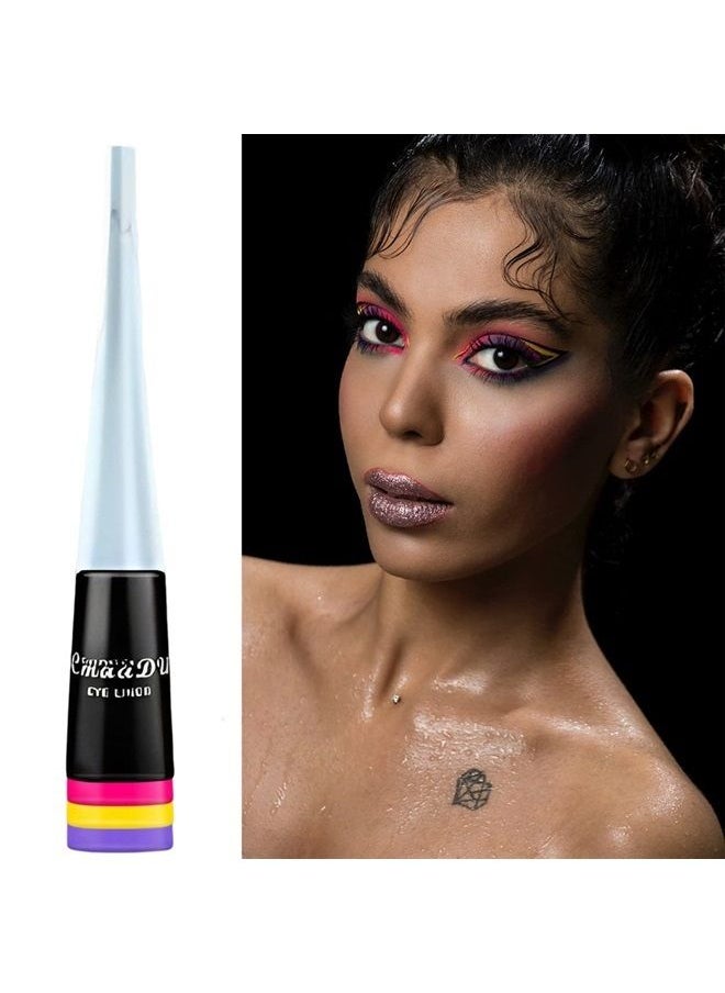 CHARMCODE 14 Colored Eyeliners - Liquid Color Eyeliner Highly Pigmented - White Eyeliner - Liquid Liner Coloful Set - Vivid Matte Eye Makeup  - Image 3