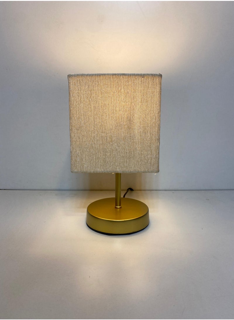 El Rawda Lighting - Distinctive And Elegant Table Lamp Shade With A Unique Fabric Shade And Beige Metal - Image 1