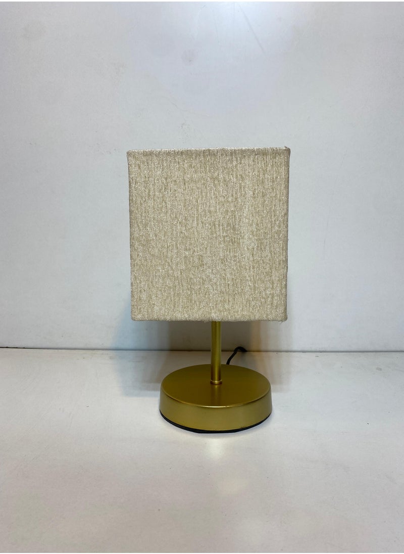 El Rawda Lighting - Distinctive And Elegant Table Lamp Shade With A Unique Fabric Shade And Beige Metal - Image 1