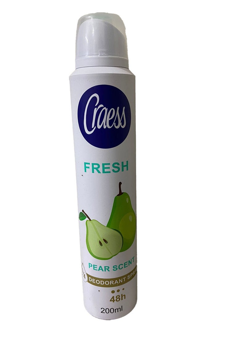 Cress Deodorant Spray Fresh Pear Scent 48h 200ml