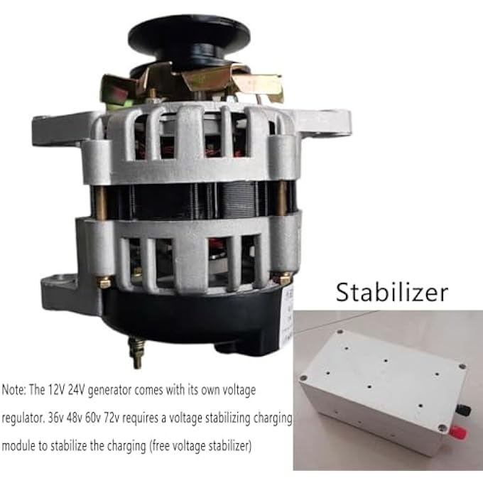 OLONETO 2000W 12V/24V/36V/48V/60V/72V High Power Permanent Magnet DC Generator With Voltage Stabilization Pure Copper Wire Permanent Magnet Generator Copper Wire(72V) - Image 2