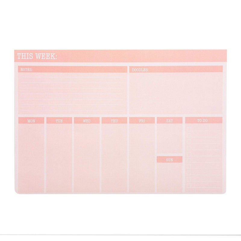 Yoobi | Weekly Calendar Planner Notepad | 60 Sheets | Blush (YOOB4192677) - Image 5