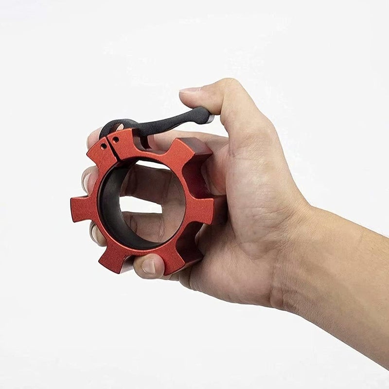 Berfea Metal Olympic Barbell Clamps 2inch Heavy Duty Exercise Collars,Weight Clips for 2" Barbell,Quick Release Weight Clamps for Weightlifting, Olympic Lifts Strength Fitness Training 1 Pair - Image 2