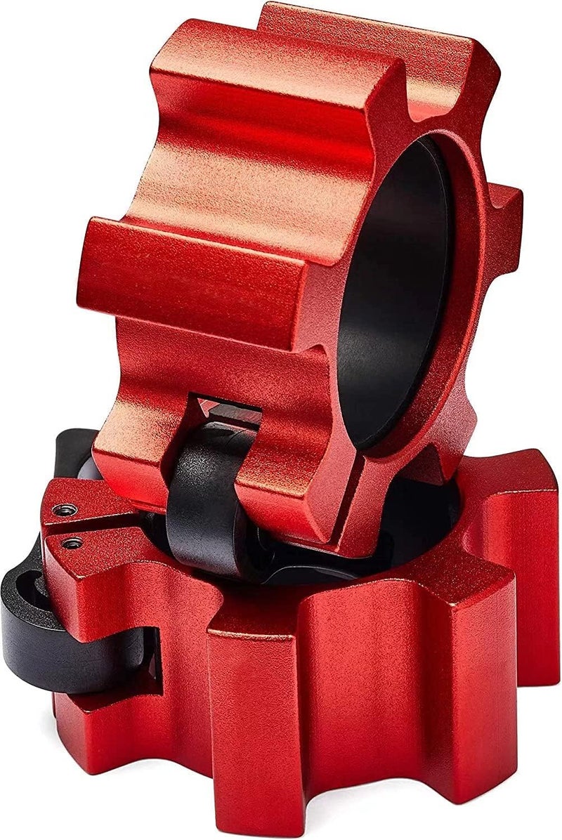 Berfea Metal Olympic Barbell Clamps 2inch Heavy Duty Exercise Collars,Weight Clips for 2" Barbell,Quick Release Weight Clamps for Weightlifting, Olympic Lifts Strength Fitness Training 1 Pair - Image 1