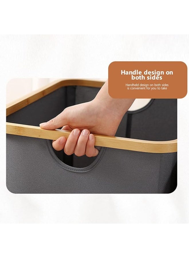 Foldable Laundry Basket with Extended Handles, Waterproof Hampers for Laundry Clothes Storage, Collapsible Tall Clothes Hamper, Gray - Image 5