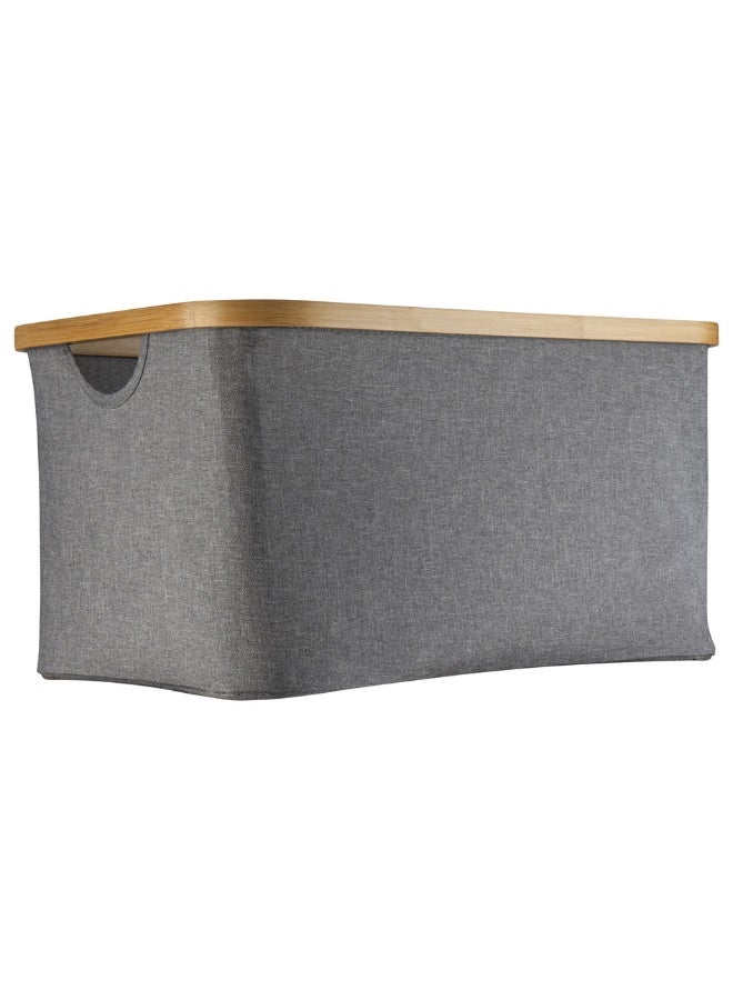 Foldable Laundry Basket with Extended Handles, Waterproof Hampers for Laundry Clothes Storage, Collapsible Tall Clothes Hamper, Gray - Image 1