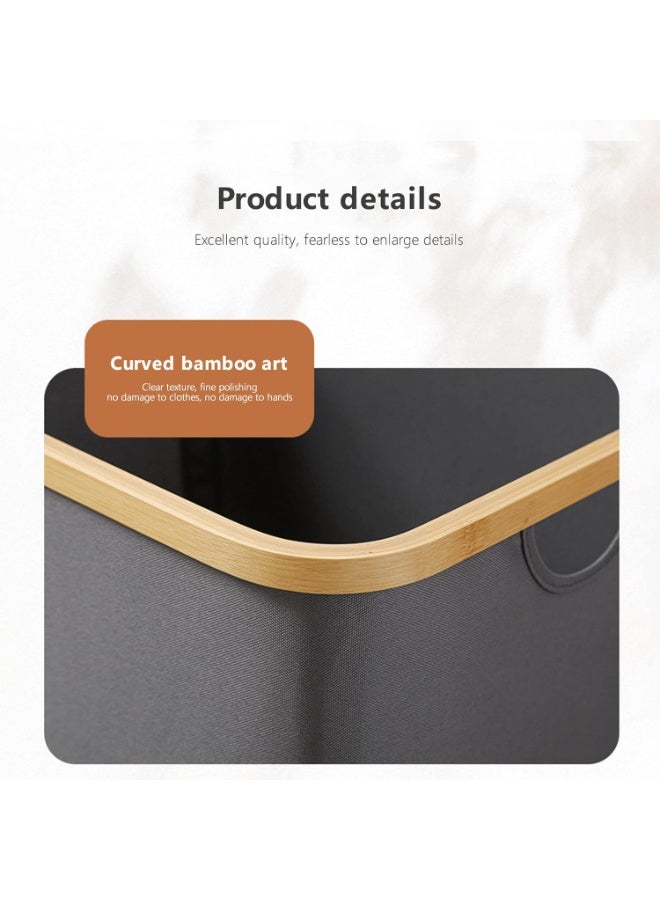 Foldable Laundry Basket with Extended Handles, Waterproof Hampers for Laundry Clothes Storage, Collapsible Tall Clothes Hamper, Gray - Image 4