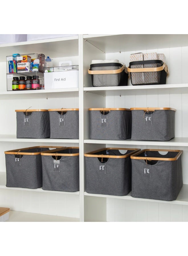 Foldable Laundry Basket with Extended Handles, Waterproof Hampers for Laundry Clothes Storage, Collapsible Tall Clothes Hamper, Gray - Image 2