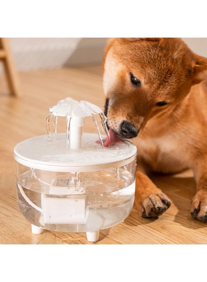 MUMO Automatic Dog Dispenser, Pet Drinking Fountain, Water Dispenser with Flower Design, Food-Safe Kitten Fountain, Ultra Quiet Pet Bowl with Filter, Indoor Water Supply for Cats and Dogs - Image 2