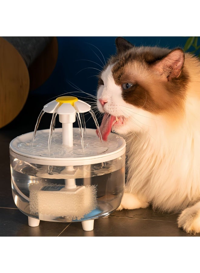 MUMO Automatic Dog Dispenser, Pet Drinking Fountain, Water Dispenser with Flower Design, Food-Safe Kitten Fountain, Ultra Quiet Pet Bowl with Filter, Indoor Water Supply for Cats and Dogs - Image 3