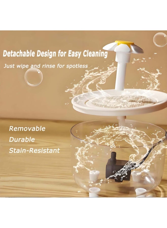 MUMO Automatic Dog Dispenser, Pet Drinking Fountain, Water Dispenser with Flower Design, Food-Safe Kitten Fountain, Ultra Quiet Pet Bowl with Filter, Indoor Water Supply for Cats and Dogs - Image 5