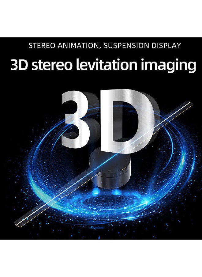 Generic - 3D Hologram Projector Advertising Display Fan Wall-mounted Player 3D Naked Eye HD LED Photo Video Fan with 244pcs LED Light Beads Remote Control Sign Display High Llight Version - Image 1