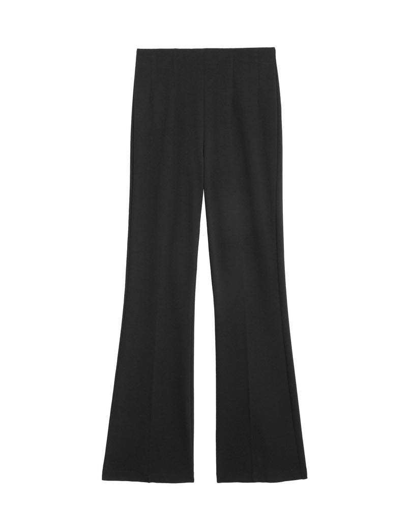 Marks & Spencer Jersey Elasticated Waist Flared Trousers Black - Image 4