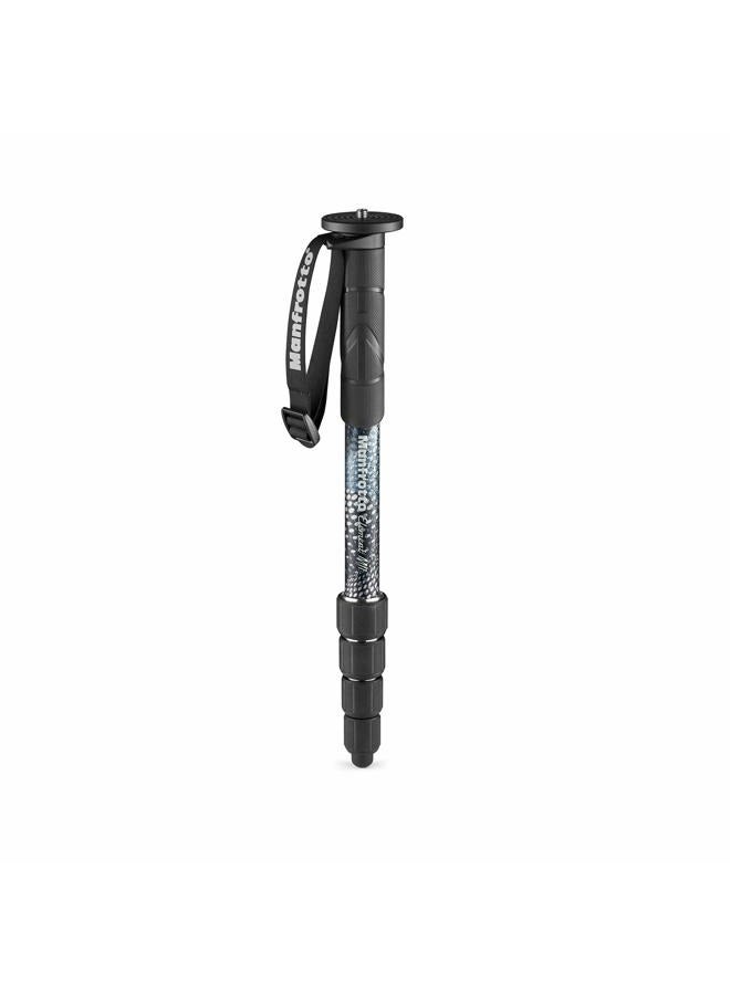 Manfrotto Element MII MMELMIIA5BK, Lightweight 5-Section Aluminium Travel Camera Monopod, with Wrist Strap, Rubber Grip, Twist Locks, Load up 15kg, for Compact Cameras, Mirrorless, DSLR,Black - Image 1