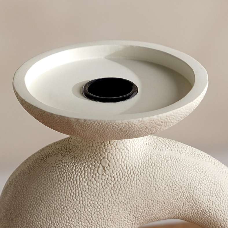 Pan Home Beige Polyresin Candle Holder - Image 2
