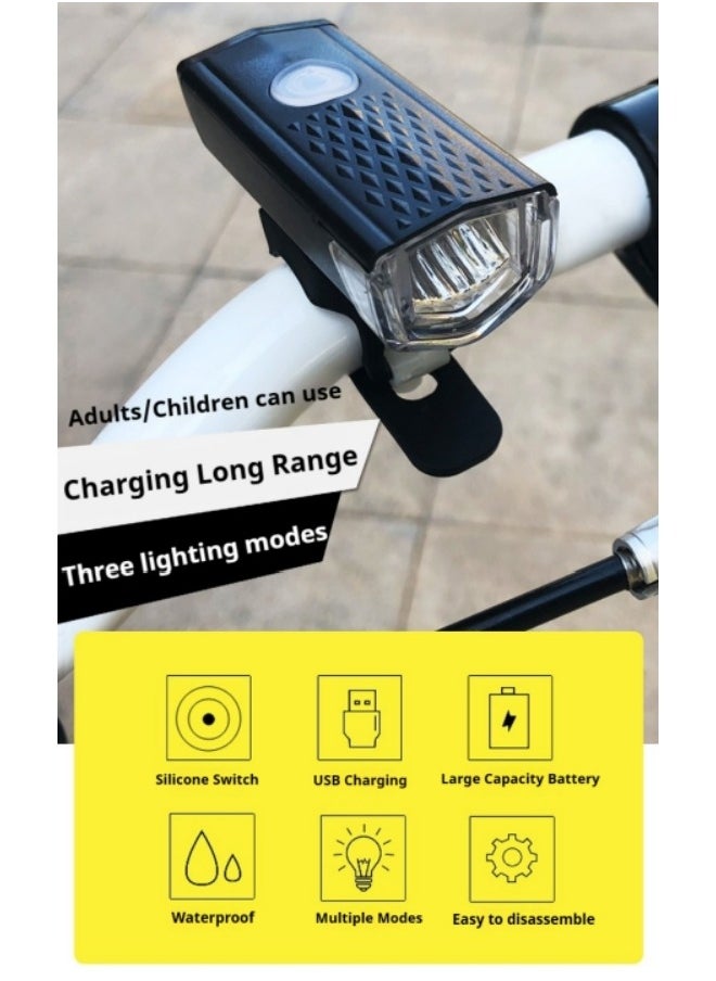 Healife Set of 2 Bike Lights, Bike Indicator Lights Front Headlight and Back Rear Taillight with USB Rechargeable, IPX6 Waterproof 3 Modes, MTB Off Road Lights Suitable for All Kinds of Bicycles (USB Cable Included)  - Image 4