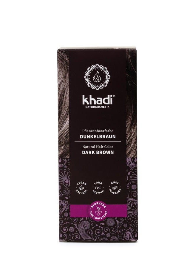 Khadi khadi Ayurvedic Natural Hair Color, 100% herbal, vegan, PPD & chemical free, certified natural cosmetics for healthy hair (DARK BROWN, 1 Pack (1 x 3.5oz)) - Image 1