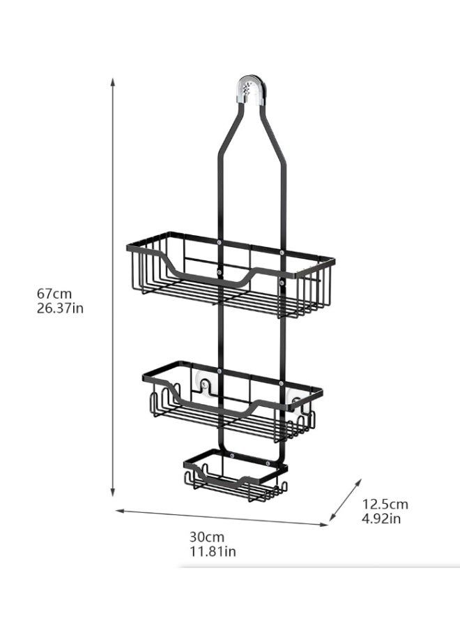 Forthcan Forthcan Hanging Shower Caddy Over Shower Head, Rustproof Shower Shelf Racks, Bathroom Hanging Organizer, Shower Rack Shelves for Shampoo, Soap Holder  - Image 3