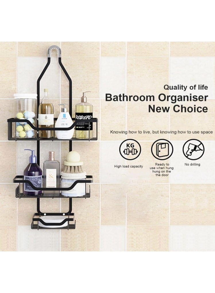 Forthcan Forthcan Hanging Shower Caddy Over Shower Head, Rustproof Shower Shelf Racks, Bathroom Hanging Organizer, Shower Rack Shelves for Shampoo, Soap Holder  - Image 5