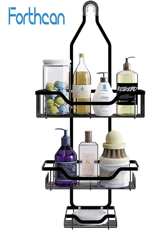 Forthcan Forthcan Hanging Shower Caddy Over Shower Head, Rustproof Shower Shelf Racks, Bathroom Hanging Organizer, Shower Rack Shelves for Shampoo, Soap Holder  - Image 1