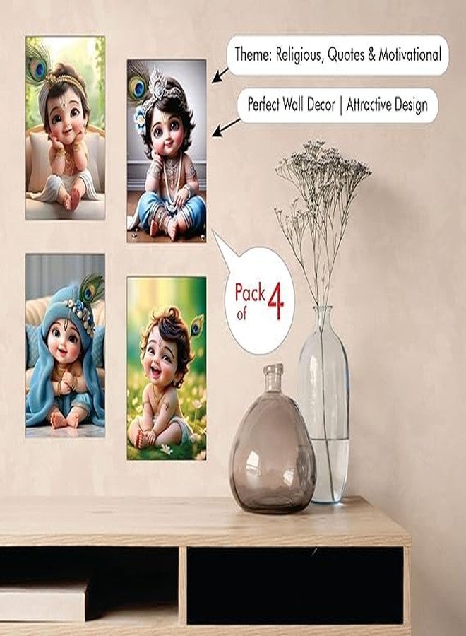 UTOPIC Bal Krishna Religious Paper Poster for Pregnant Women, Multicolor, A4, 20x30 cm, Pack of 4 - Image 2
