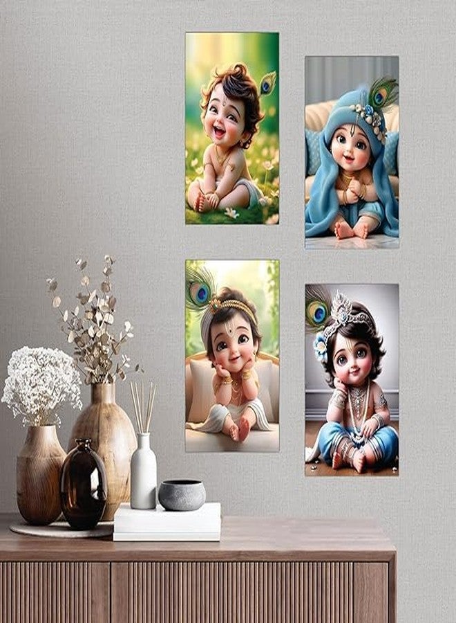 UTOPIC Bal Krishna Religious Paper Poster for Pregnant Women, Multicolor, A4, 20x30 cm, Pack of 4 - Image 3
