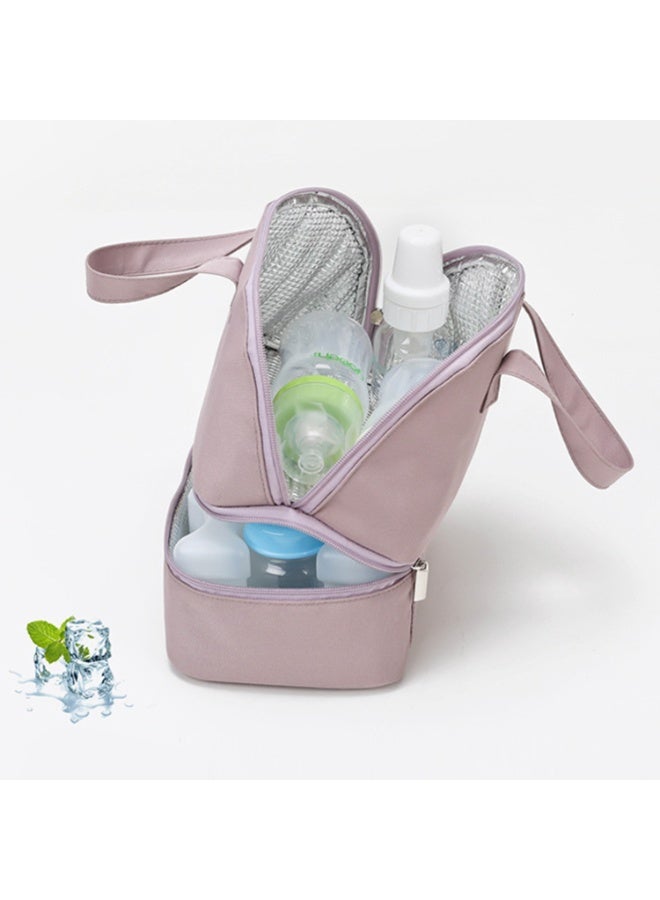 جيكون ضوء الأرجواني معزول الغداء حقيبة مزدوجة سطح السفينة بسيطة بينتو برودة حقيبة مانعة للتسرب الغداء حمل حقيبة ل علب الاغذية للنساء الرجال الكبار نزهة العمل التنزه الشاطئ - Image 4