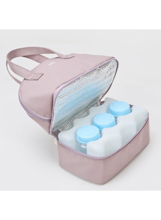 جيكون ضوء الأرجواني معزول الغداء حقيبة مزدوجة سطح السفينة بسيطة بينتو برودة حقيبة مانعة للتسرب الغداء حمل حقيبة ل علب الاغذية للنساء الرجال الكبار نزهة العمل التنزه الشاطئ - Image 3