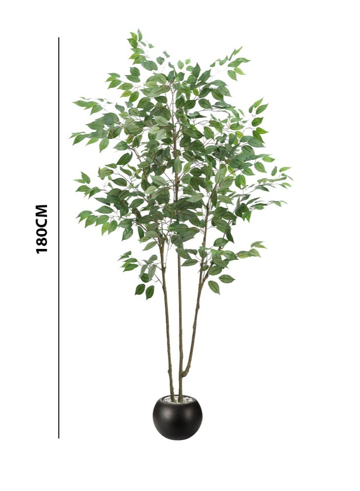 إن كي أكس نبات صناعي مزخرف للاستخدام الداخلي والخارجي، خضرة واقعية للمنزل أو المكتب أو غرفة المعيشة أو الفناء أو ديكور المدخل 180 سم - Image 2