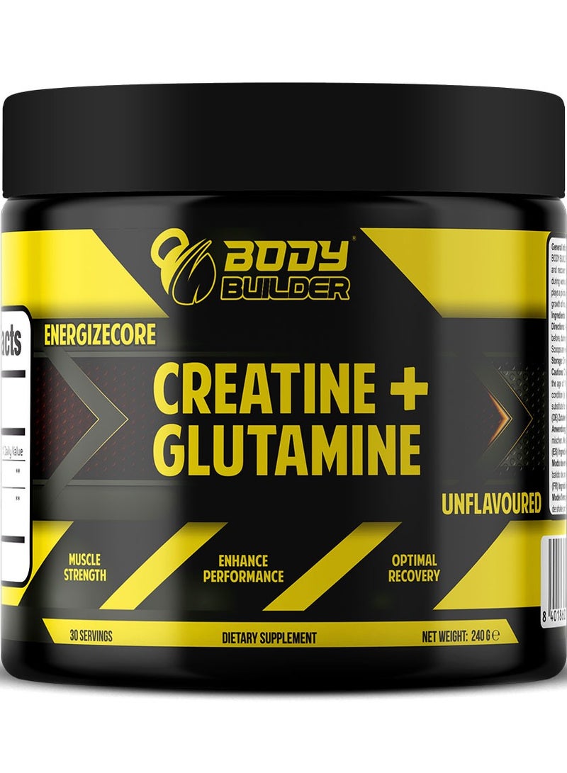 Body Builder Energizecore Creatine + Glutamine Unflavored 30 Muscle Strength