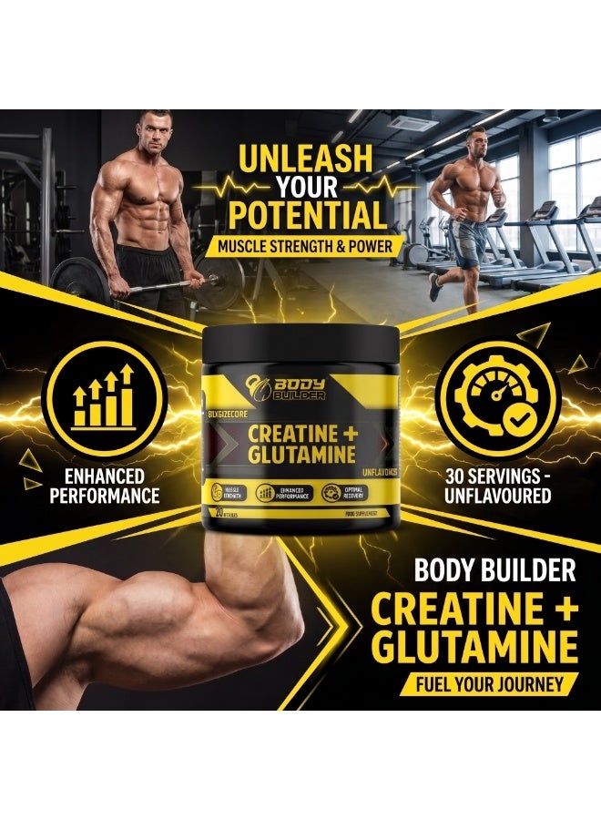 Body Builder Energizecore Creatine + Glutamine Unflavored 30 Muscle Strength - Image 4