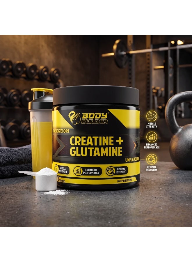Body Builder Energizecore Creatine + Glutamine Unflavored 30 Muscle Strength - Image 3
