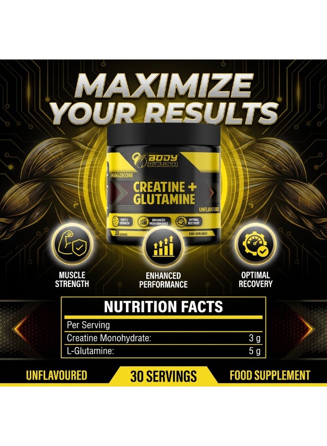 Energizecore Creatine + Glutamine Unflavored 30 Muscle Strength