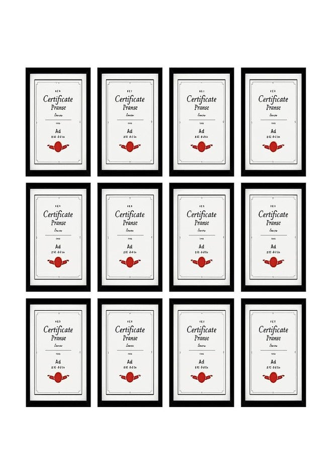 CDM Set of 12 A4 Size Certificate Photo Frames | Wall Mountable Black Frame for Awards, Diplomas, Pictures | Lightweight & Durable | 21x29.7 cm - Image 1