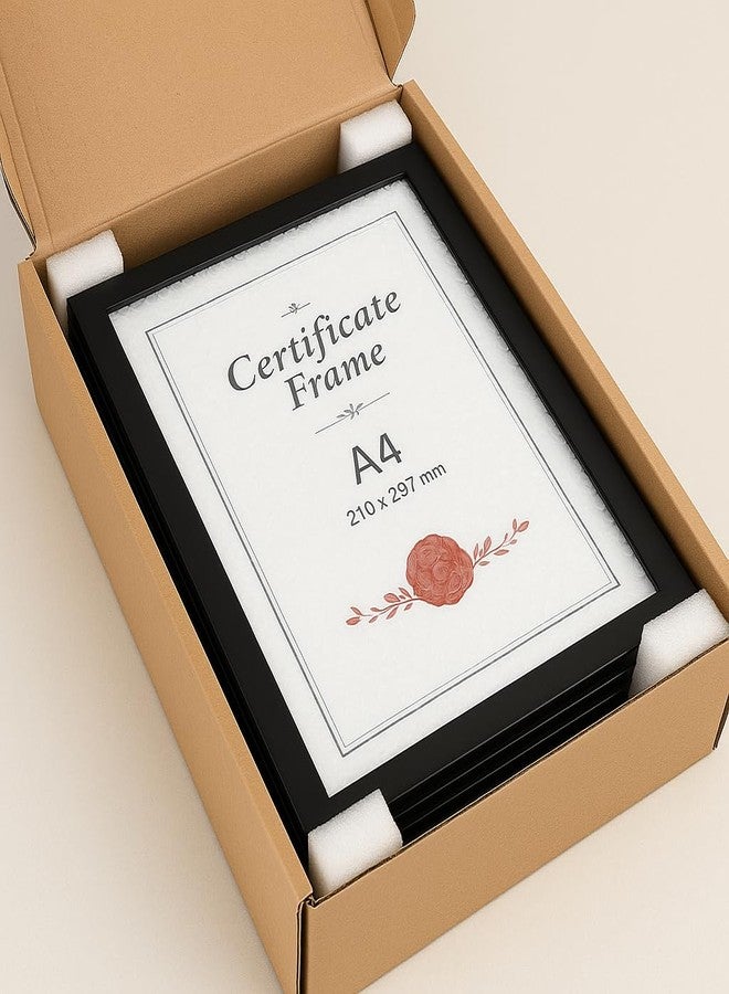 CDM Set of 12 A4 Size Certificate Photo Frames | Wall Mountable Black Frame for Awards, Diplomas, Pictures | Lightweight & Durable | 21x29.7 cm - Image 4