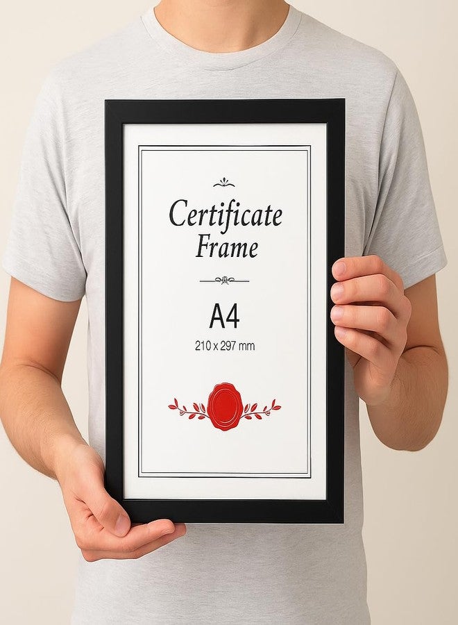 CDM Set of 12 A4 Size Certificate Photo Frames | Wall Mountable Black Frame for Awards, Diplomas, Pictures | Lightweight & Durable | 21x29.7 cm - Image 2