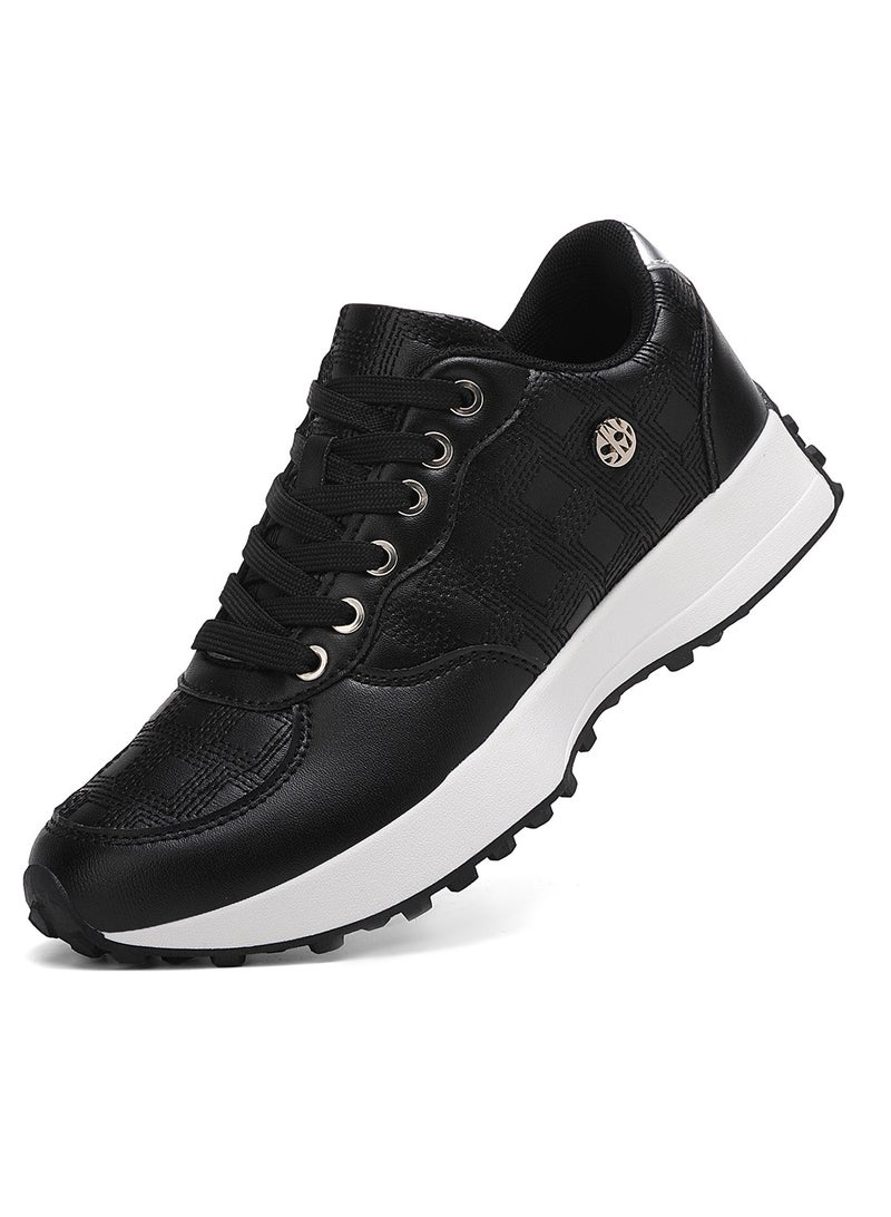 Sky View Women's Platform Fashion Sneakers Retro Classic Trainers Casual Lace-up Stylish Running Walking Shoes