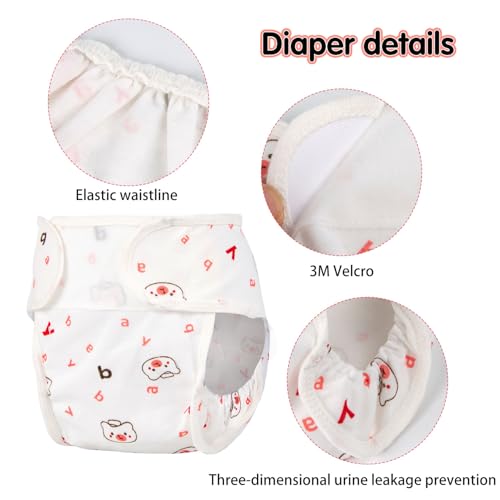 Pedolltree Reborn Baby Dolls Diapers 4Piece Pack Fit for 1724 inch Reborn DollsRealistic Newborn Baby Doll Clothes Reusable Washable - Image 5