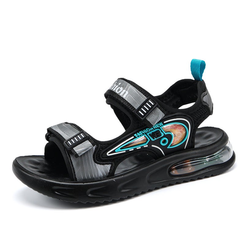 Children'S Sandals 2024 Style Boys' Sandals With Air Cushion, Solid, Lightweight, Soft Sole, Velcro Beach Sandals - Image 1