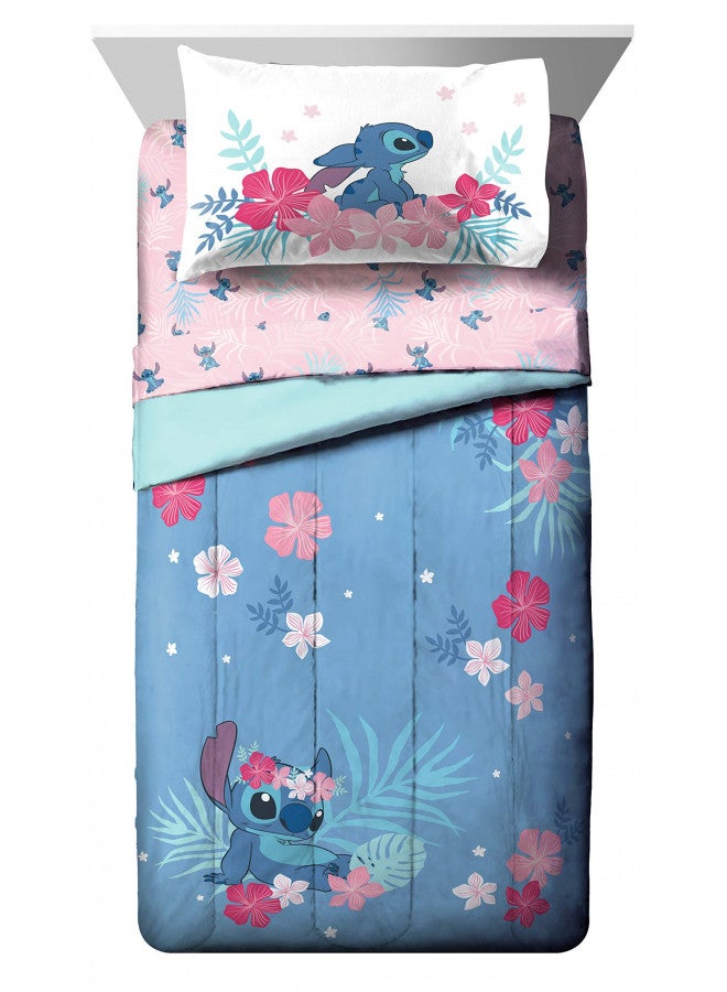 Jay Franco Jay Franco Disney Lilo & Stitch Paradise Dream 7 Piece Queen Bed Set - Includes Reversible Comforter & Sheet Set Bedding - Super Soft Fade Resistant Microfiber (Official Disney Product) - Image 2
